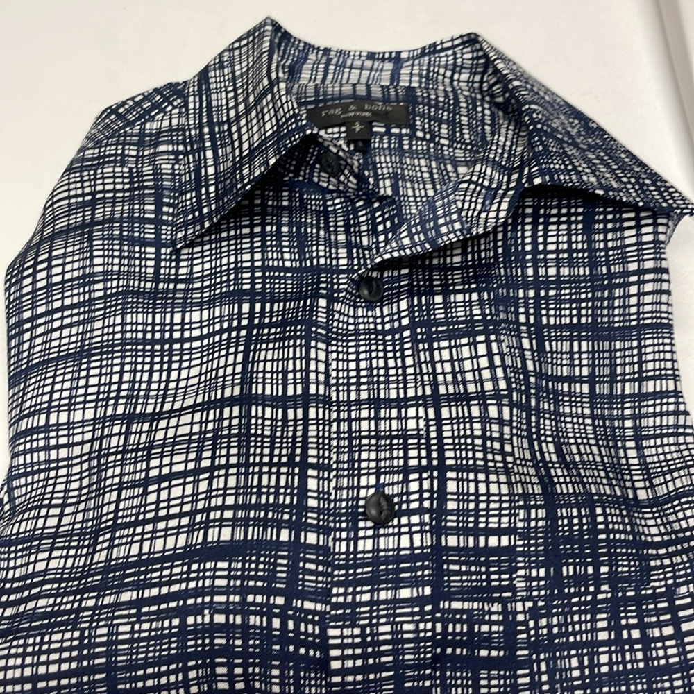 RAG & BONE Delphine Printed Silk-Blend Shirt. Like New Condition. Sz Sm.